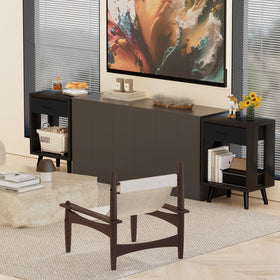 GYIIYUO nightstand drawer handle close-up highlights sturdy construction.