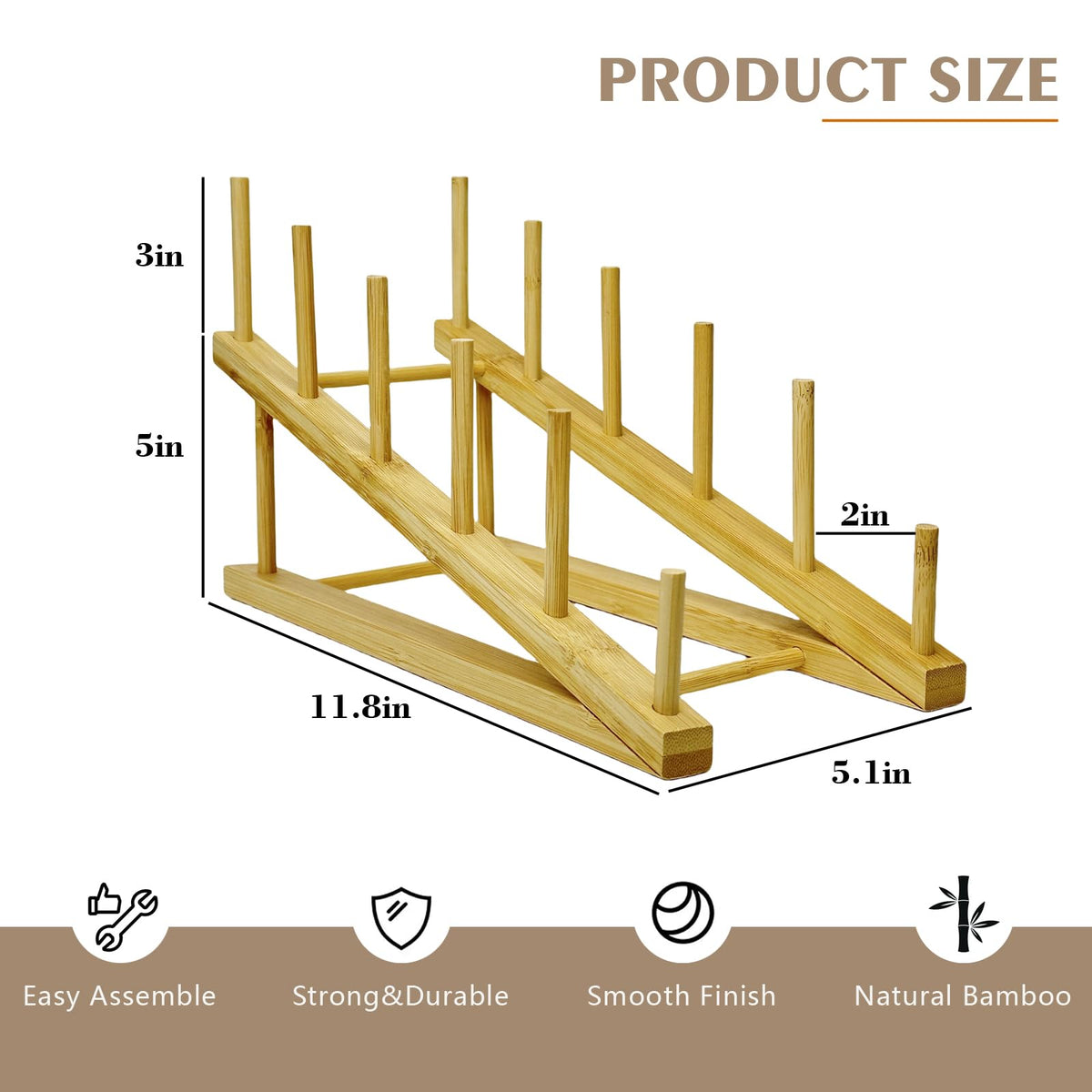 GYSLEOT bamboo table-top display stand shows neat product arrangement at fairs.