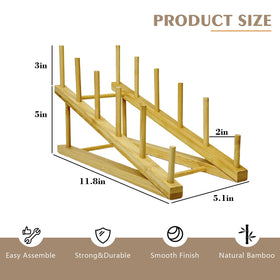 GYSLEOT bamboo table-top display stand shows neat product arrangement at fairs.