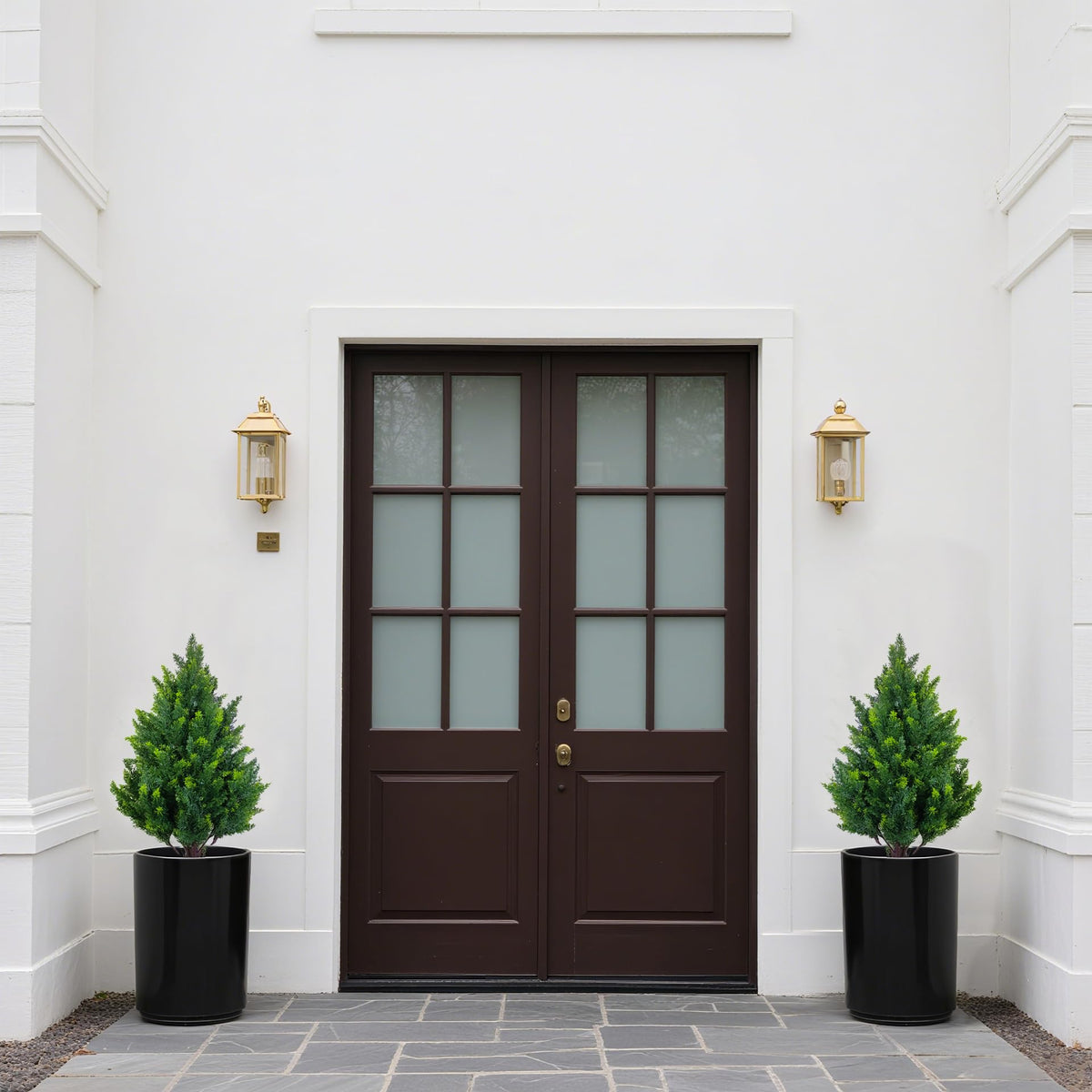 GZFDY artificial cedar topiary in pot or ground option.
