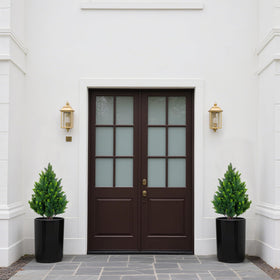 GZFDY artificial cedar topiary in pot or ground option.