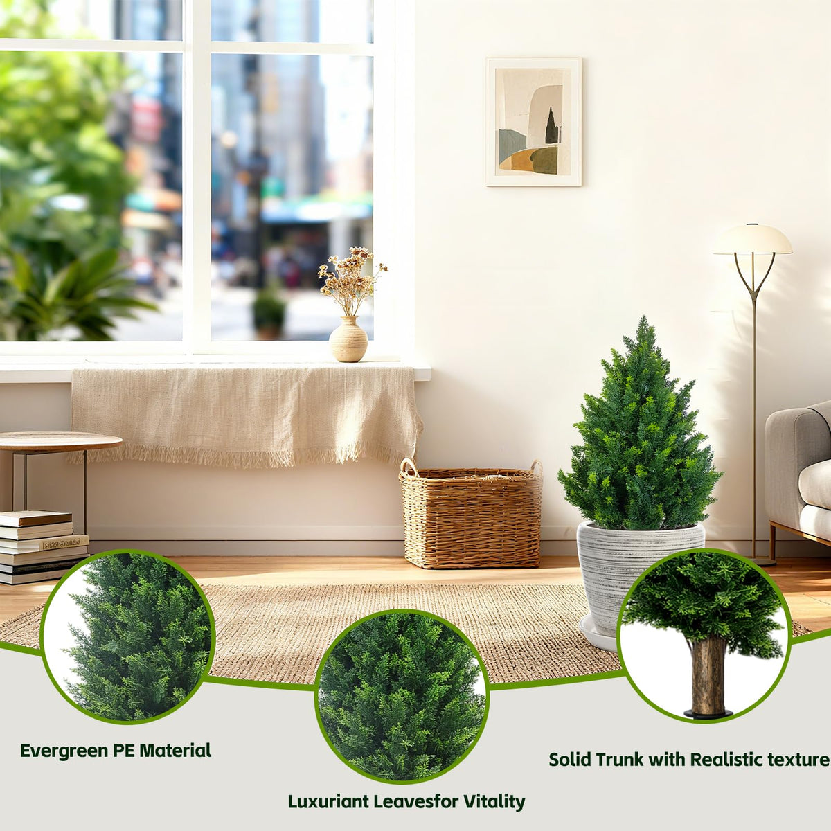 GZFDY topiary porch decor setup ideal for outdoor or indoor entryways.