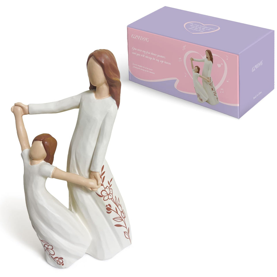 GZVDYG mother-daughter dancing resin figurine with graceful lines for timeless decor.