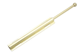 H. Bowes 12 inch valet rod in satin brass shown in closet setup for easy access