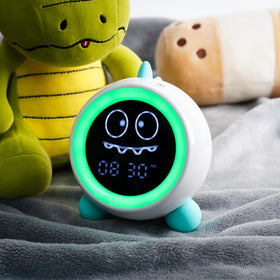 H-chin clock features oversized display for easy reading by kids