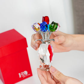HD Hyaline Dora crystal rose figurine wedding decoration and party centerpiece