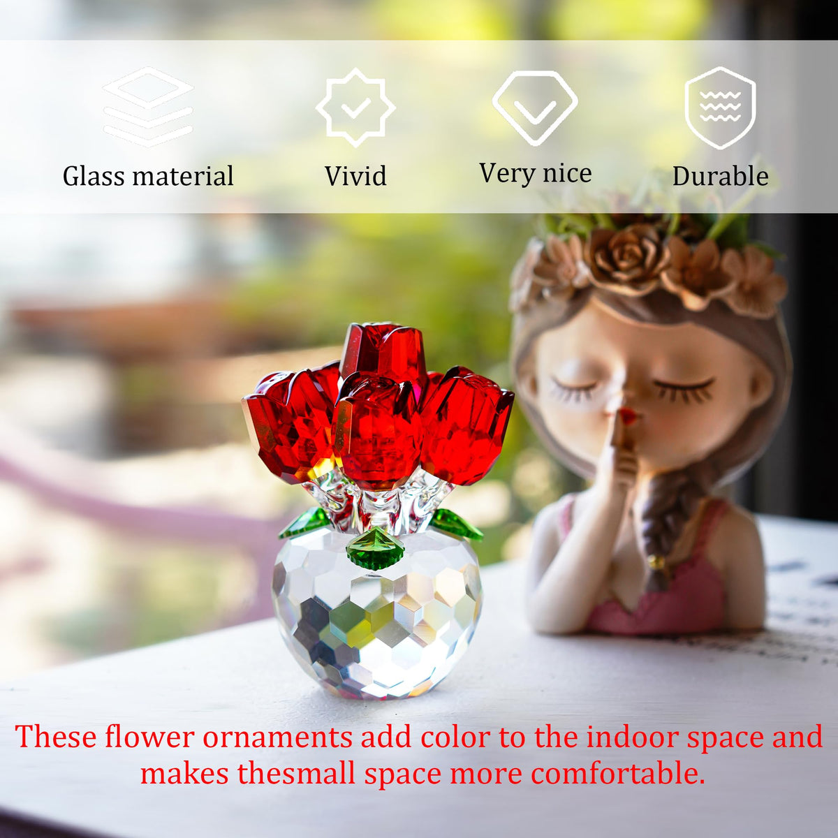 H&D Hyaline & Dora glass bouquet base detail adds premium craftsmanship