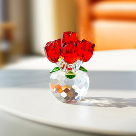 H&D Hyaline & Dora green leaves crystal roses for lifelike contrast