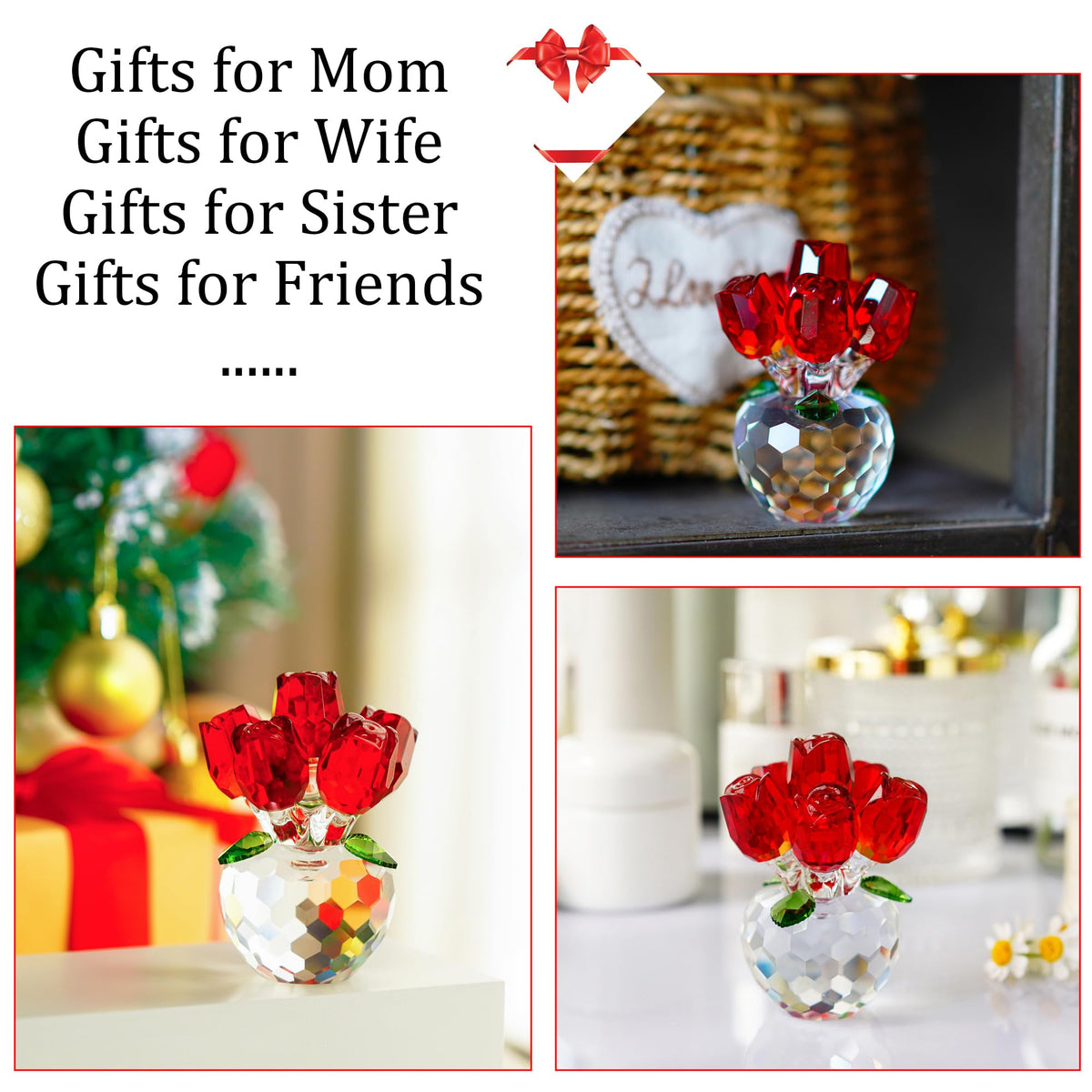 H&D Hyaline & Dora handcrafted crystal ornament adds timeless sparkle to shelves
