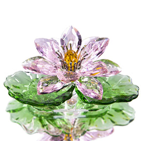 H&D Hyaline & Dora pink sparkle crystal lotus centerpiece reflecting rainbow light