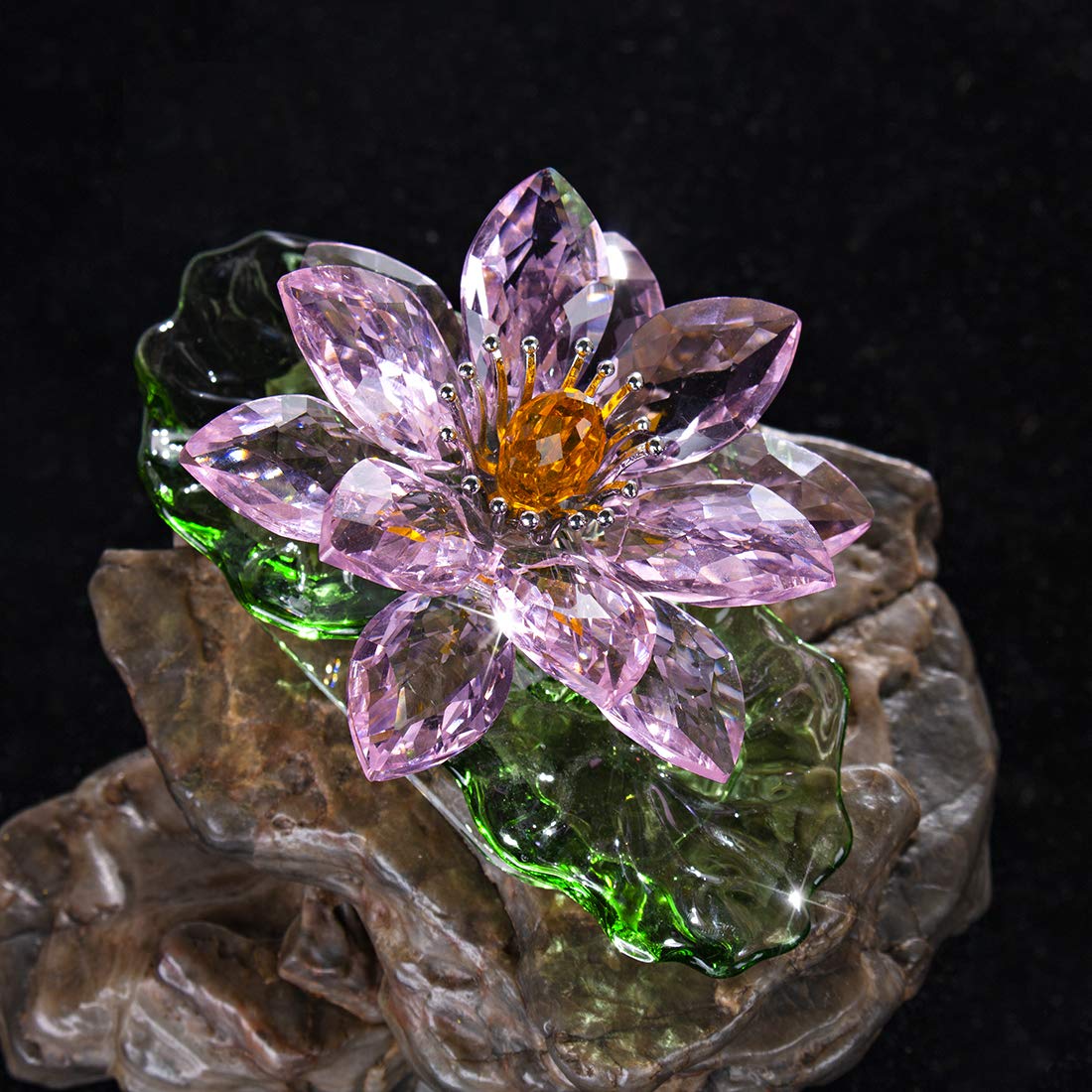 H&D Hyaline & Dora pink sparkle crystal lotus gift-boxed for elegant gifting