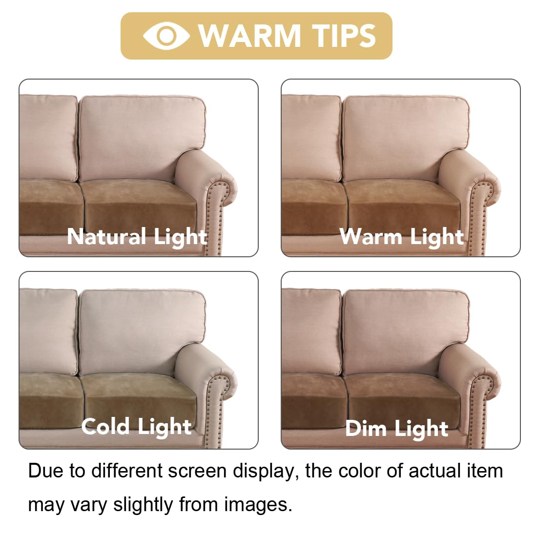 H.VERSAILTEX 3-piece cushion set camel-06 for versatile seat and back cushion coverage.