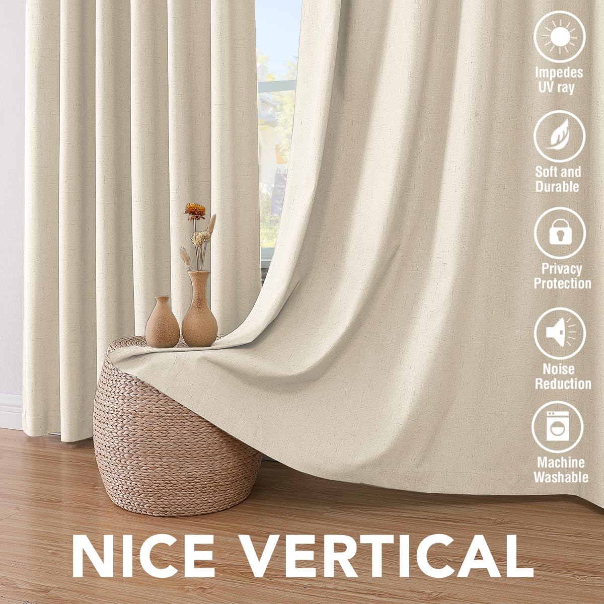 H.VERSAILTEX 8 rustproof grommets fit up to 1.5-inch rods for secure hanging.