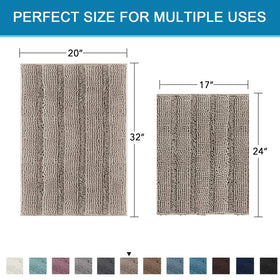 H.VERSAILTEX highly absorbent chenille dries feet and keeps floors dry.