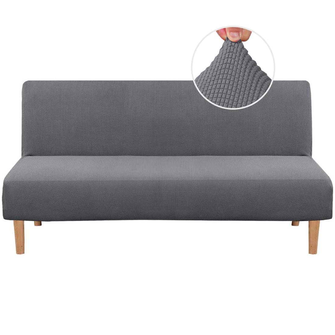 H.VERSAILTEX armless futon cover with textured small checks for stylish protection.