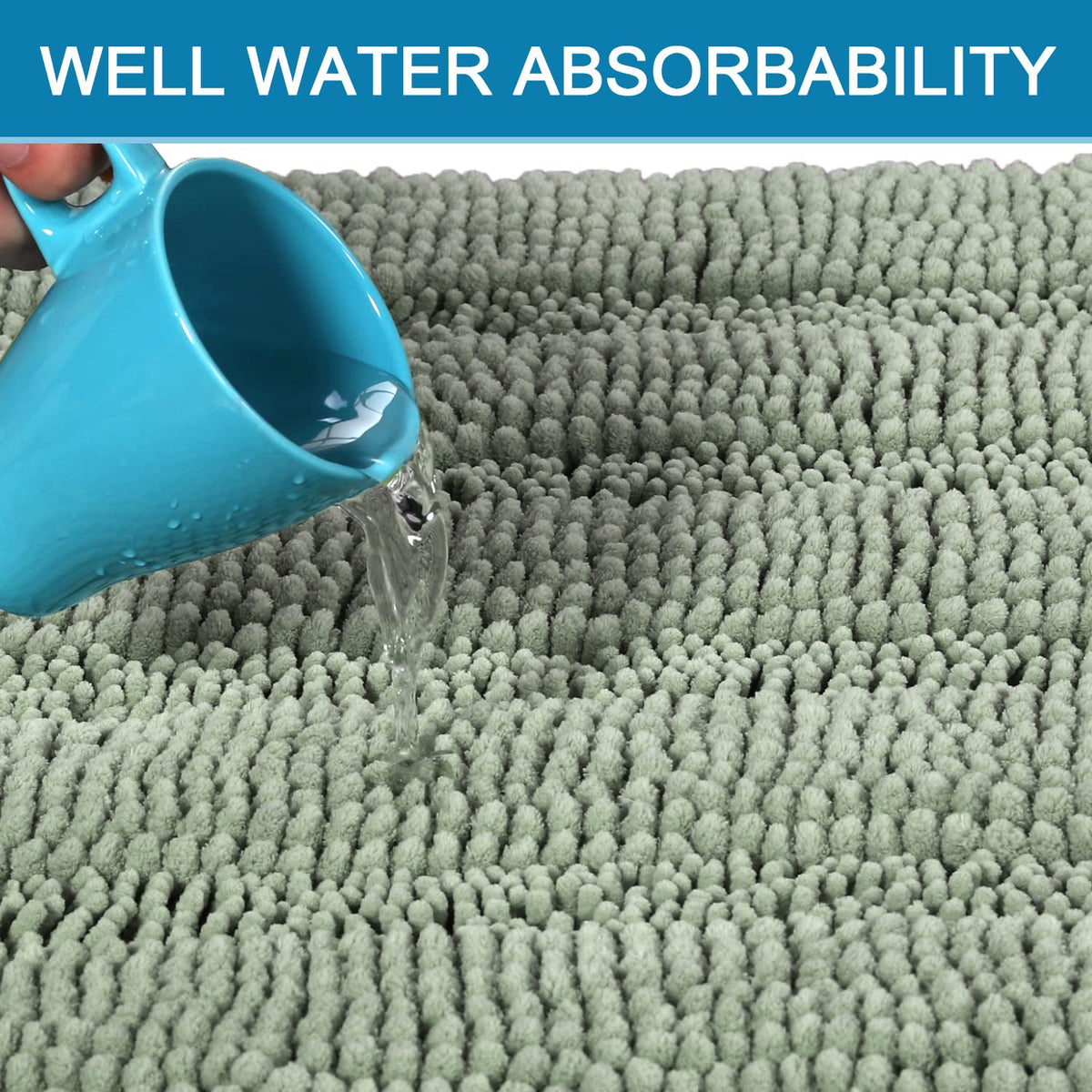 H.VERSAILTEX highly absorbent mat helps keep floors dry.