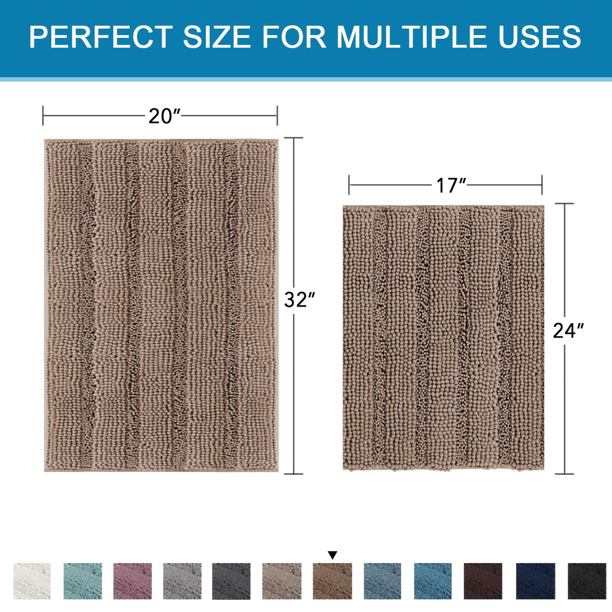 H.VERSAILTEX machine washable bathroom rug set for easy care
