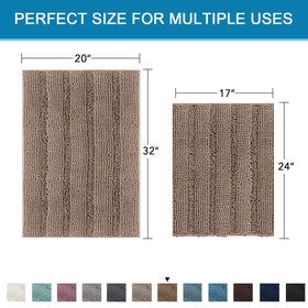 H.VERSAILTEX machine washable bathroom rug set for easy care