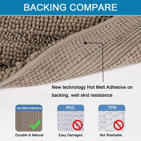 H.VERSAILTEX bathroom rug with non slip backing for safety
