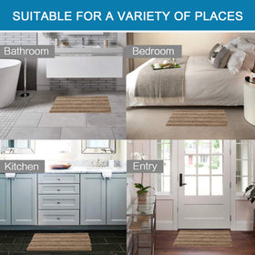H.VERSAILTEX taupe brown bathroom rug coordinates with decor