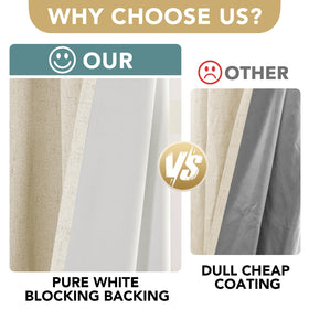 H.VERSAILTEX blackout curtain grommets detail highlights durable hardware for hanging.