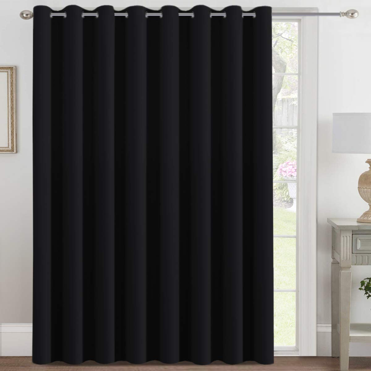 H.VERSAILTEX blackout panel close-up with grommets and fabric texture for privacy