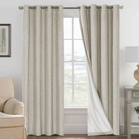 H.VERSAILTEX cobblestone blackout curtains packshot showing full light blocking.