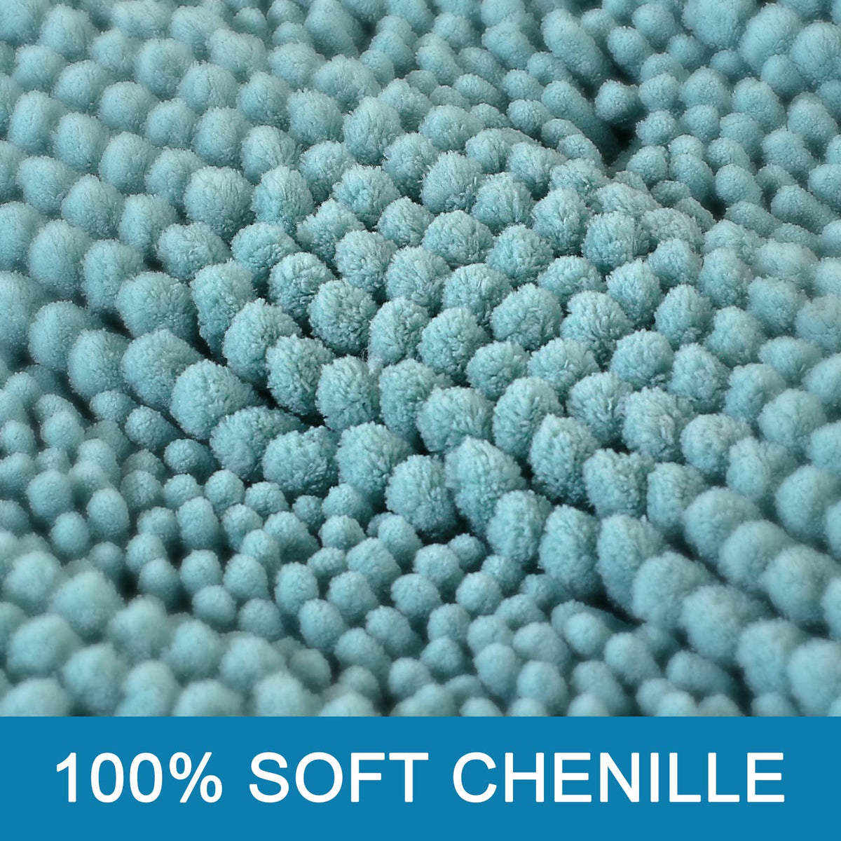 H.VERSAILTEX Aqua Haze bath rug 24x17 with non-slip backing for safety.