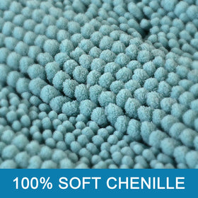 H.VERSAILTEX Aqua Haze bath rug 24x17 with non-slip backing for safety.