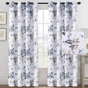 H.VERSAILTEX taupe floral blackout panel adds privacy and refined style.
