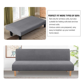 H.VERSAILTEX gray textured jacquard futon cover adds subtle sophistication.
