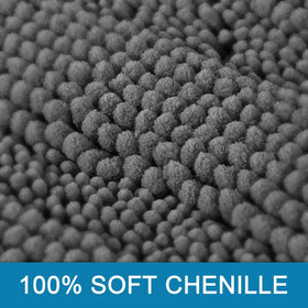 H.VERSAILTEX grey striped bath mats with plush chenille texture