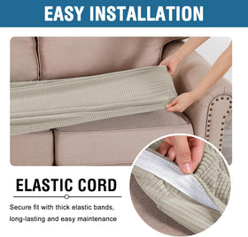 H.VERSAILTEX Island Fossi stretch fabric provides full coverage for varied cushion shapes.