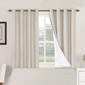 H.VERSAILTEX linen blackout curtain panel front view with textured fabric