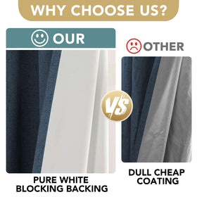H.VERSAILTEX curtains grommets detail for easy, rust-free hanging.