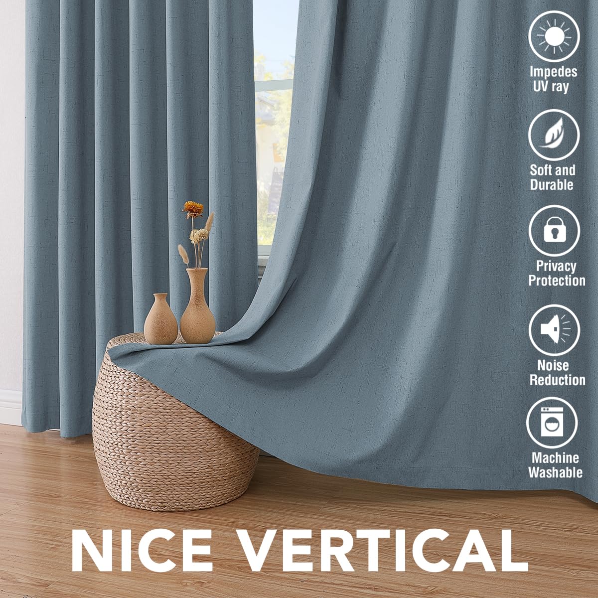 H.VERSAILTEX wind blocking curtain supports a calm bedroom atmosphere