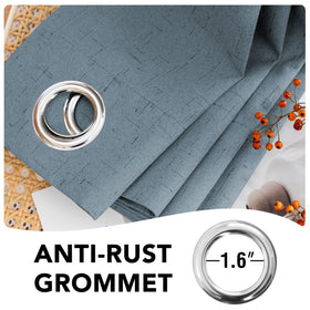 H.VERSAILTEX curtain care instructions for machine washing and air-drying.