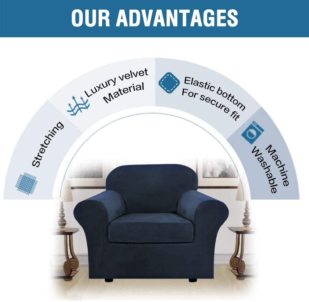 H.VERSAILTEX machine-washable velvet slipcover enables simple care.