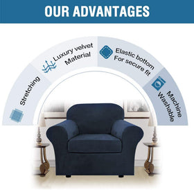 H.VERSAILTEX machine-washable velvet slipcover enables simple care.