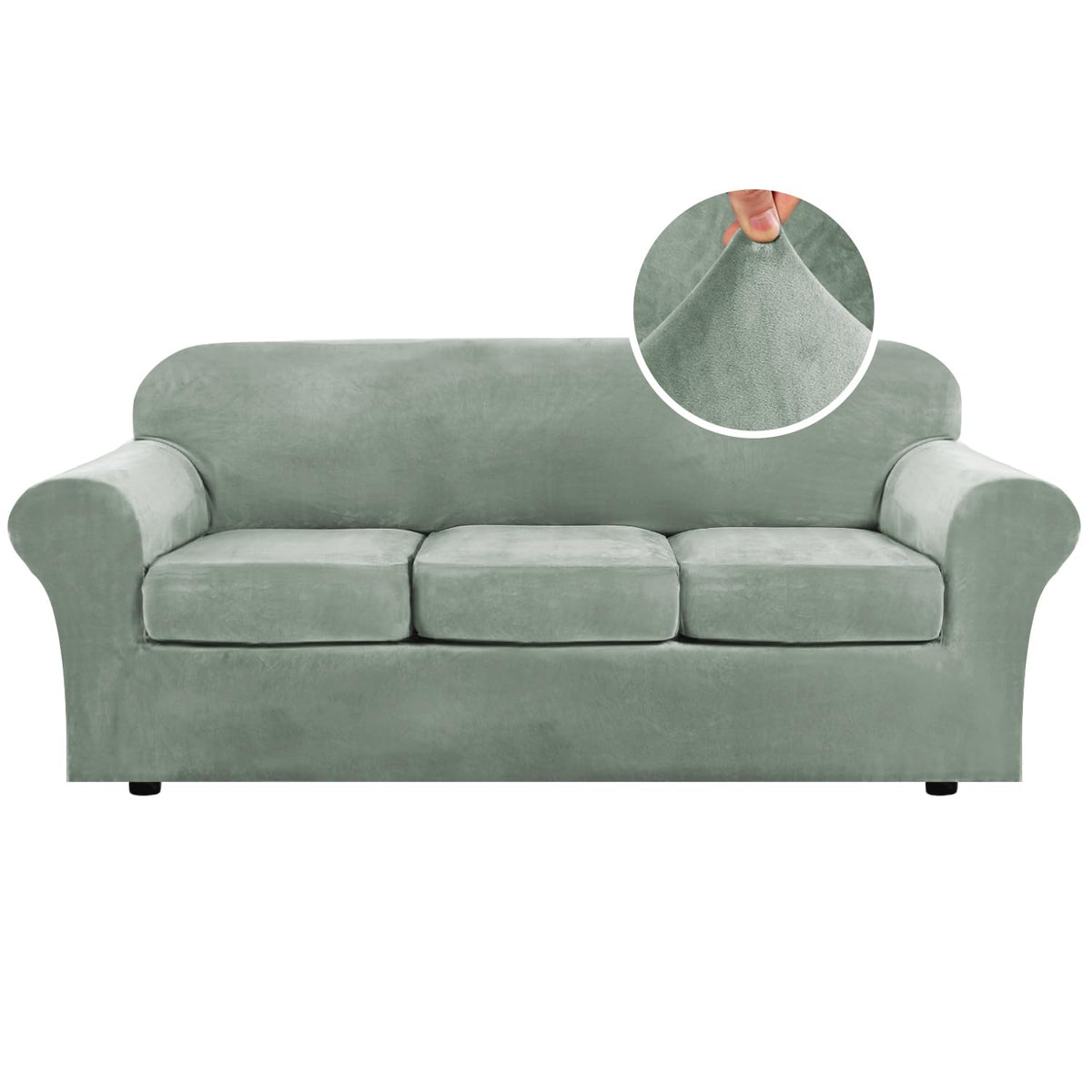 H.VERSAILTEX base cover on a sofa protects corners and extends life.