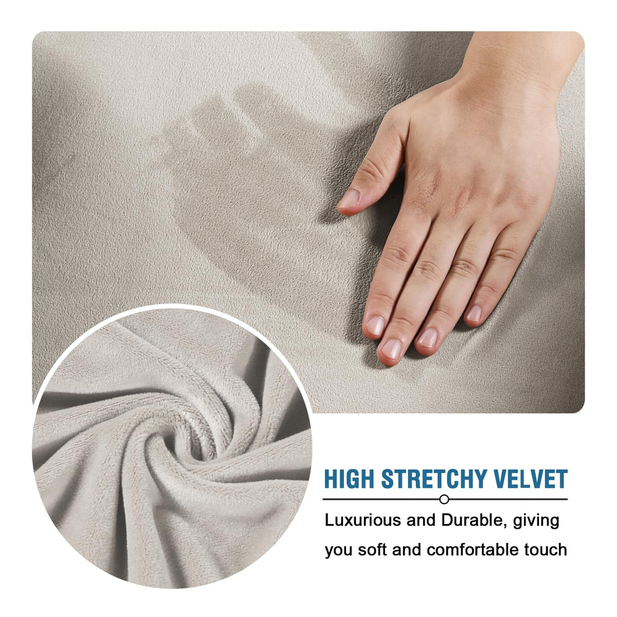 H.VERSAILTEX velvet slipcover closeup shows rich texture and durable stitching.