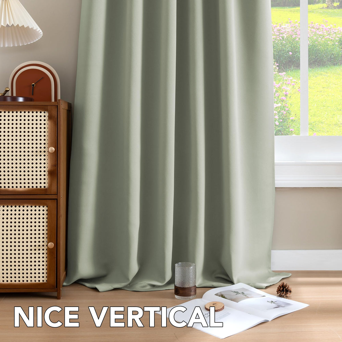 H.VERSAILTEX noise-reduction curtains soften outside sounds.