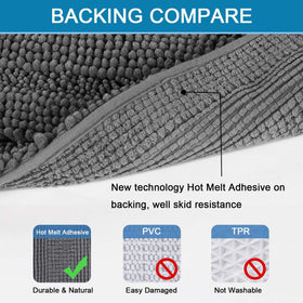 H.VERSAILTEX non-slip backing keeps bath rugs in place