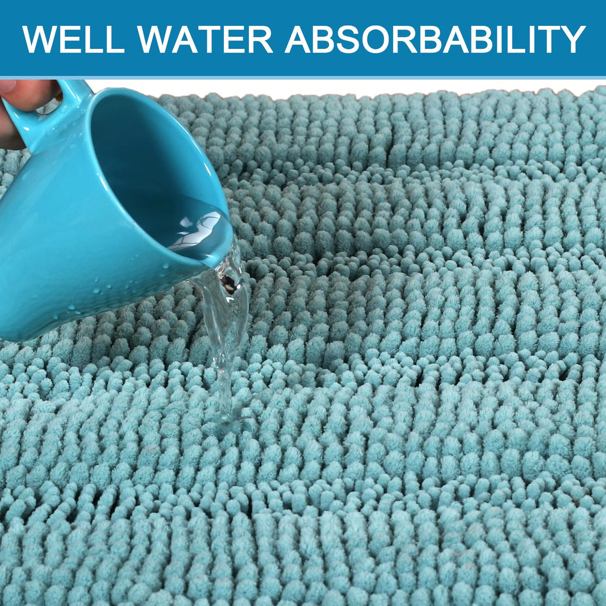H.VERSAILTEX non-slip backing detail keeps rug in place on smooth floors.