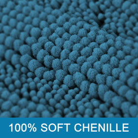 H.VERSAILTEX plush chenille rug absorbs moisture to keep floors dry.