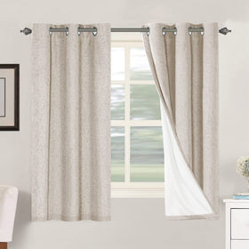H.VERSAILTEX Primitive Linen Curtains panel close-up showing blackout for daylight control