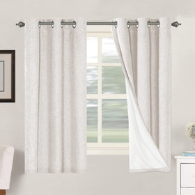 H.VERSAILTEX Primitive Linen Curtains ivory, front view, two-panel setup for light control and privacy.