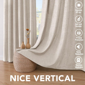 H.VERSAILTEX Primitive Linen Curtains natural burlap texture adds warmth