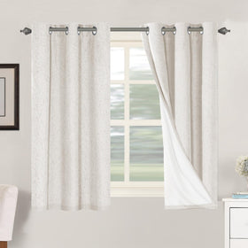 H.VERSAILTEX Primitive Linen Curtains closed view with blackout lining for privacy.