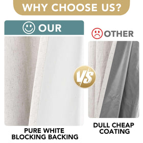 H.VERSAILTEX fabric close-up shows linen-like texture and soft drape.